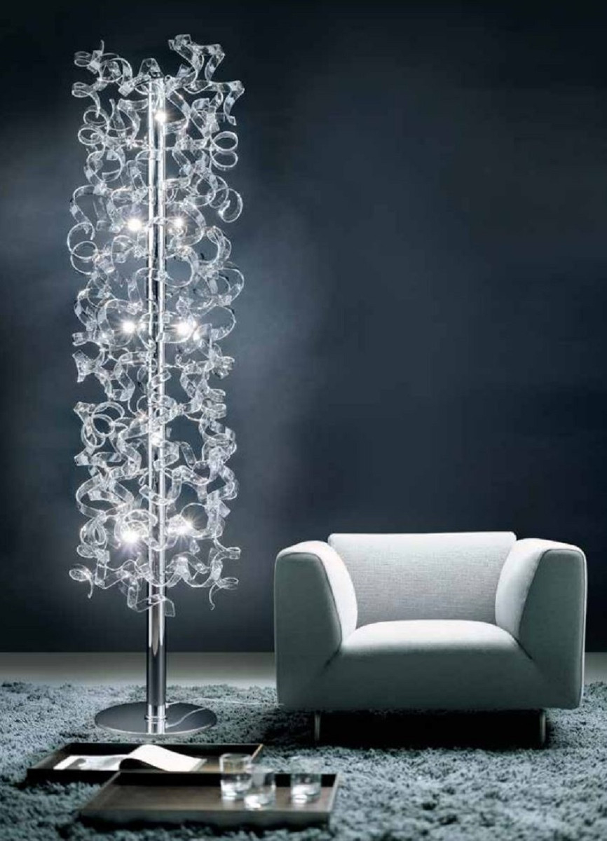 Casa Padrino Luxury Led Floor Lamp Silver Ø 40 X H. 170 Cm intended for Stehlampe Led Wohnzimmer