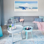Modernes Wohnzimmer In Blau, Grau Und … – Bild Kaufen – 12663044 Inside Wohnzimmer Blau Grau