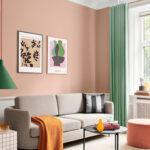Wohnzimmer Mit Pfirsichfarbener Wand – [Schöner Wohnen] For Farbige Wand Wohnzimmer