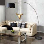 Design Bogenlampe Bango 195 Cm Schwarz Wohnzimmer Leuchte Pertaining To Bogenleuchte Wohnzimmer